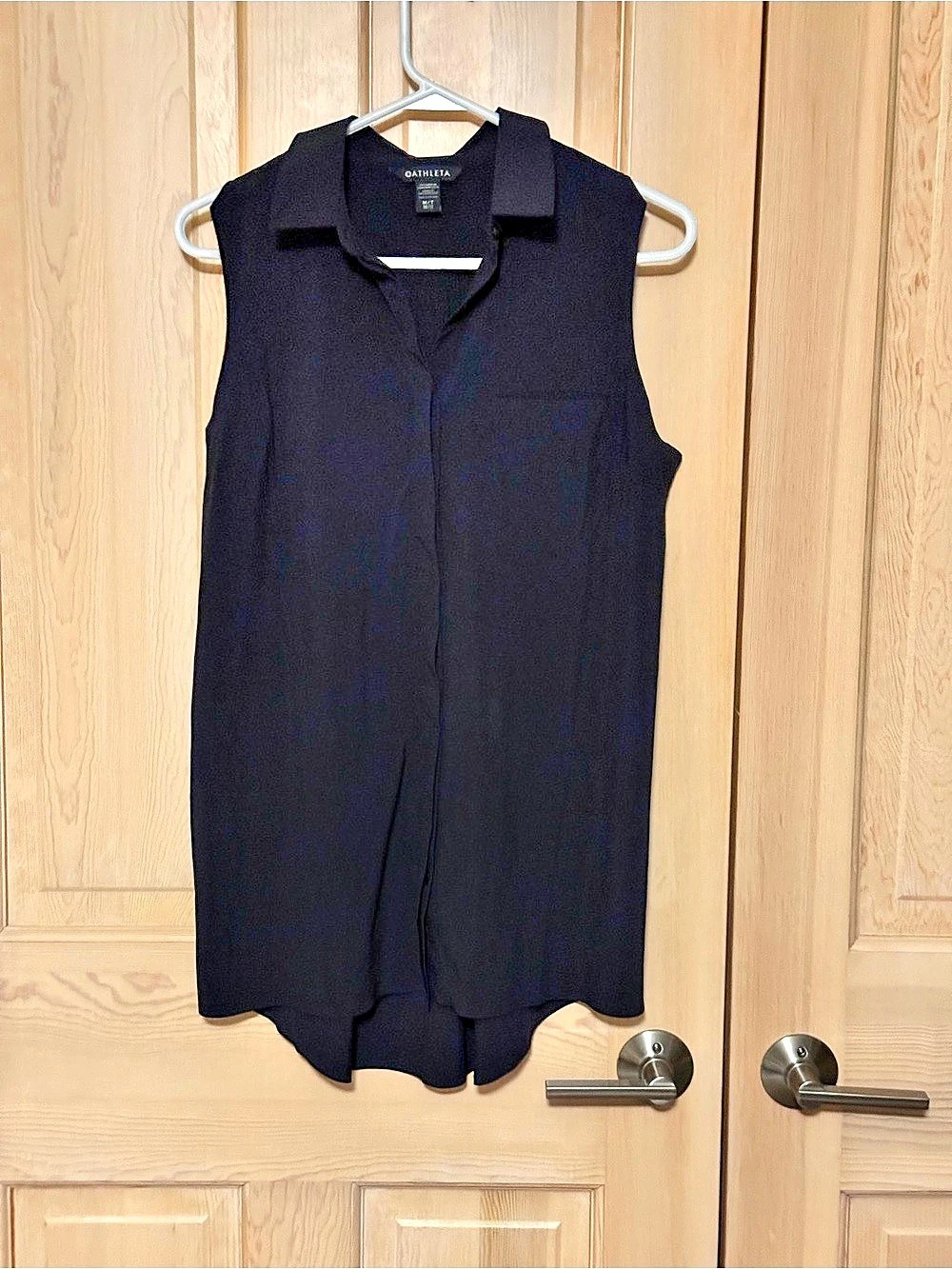 Athleta Urbanite Tank Sleeveless Collared Tunic in Black Size Medium Like New